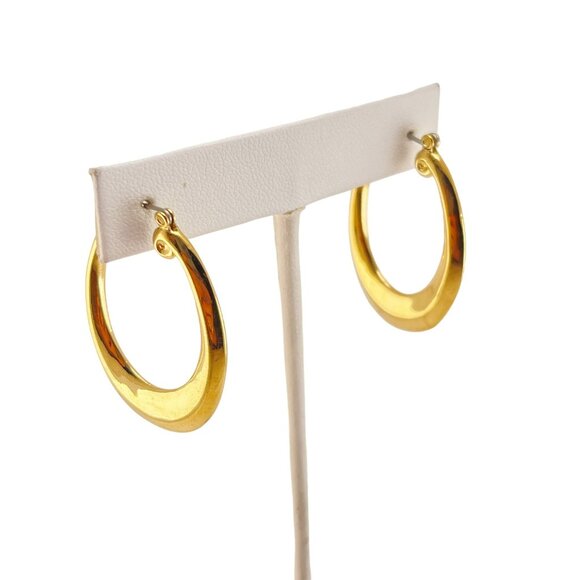 Givenchy 1990s Vintage Hoop Logo Earrings Signed Designer - Picture 2 of 8